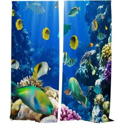 IMPAR Závěsy Mořské dno (Rozměr : 140x250, Materiál: Interlock) – Hledejceny.cz