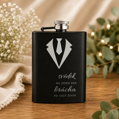 Placatka pro svědka smoking s kravatou stylový dárek pro kamaráda Černá - brácha – Zboží Mobilmania
