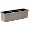 Květináč a truhlík Plastia Velkoobjemový truhlík Berberis TRIO 117x39x35 cm taupe