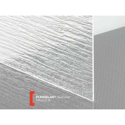 Röhm Strukturované plexisklo 4mm čiré Plexiglas struktura B kůra 1650 x 3050 mm – Sleviste.cz