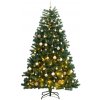 Vánoční stromek vidaXL Umělý sklápěcí vánoční stromek s 300 LED a koulemi 180 cm