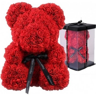 Medvídek z růží 30 cm, červený SPRINGOS ROSE BEAR – Zboží Dáma