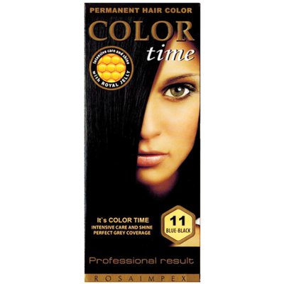 Color Time dlouhotrvající gelová barva na vlasy 11 modro-černá 85 ml