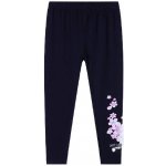 Dívčí legíny s kytičkami Tmavě modrá – Zboží Dáma
