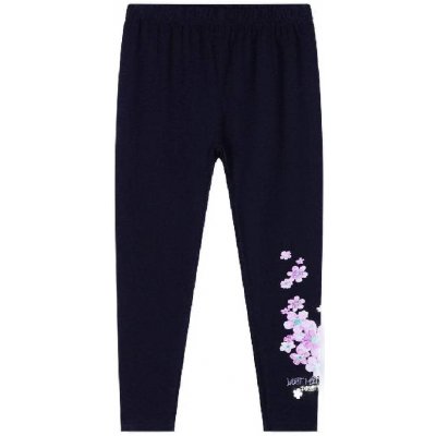 Dívčí legíny s kytičkami Tmavě modrá – Zboží Dáma