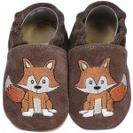 Lait et Miel kožené capáčky s liškou bílá – Zboží Mobilmania