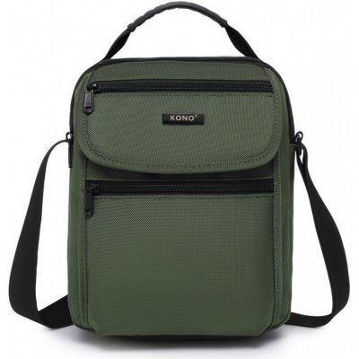 KONO pánská crossbody taška vícepřihrádková zelená – Zboží Dáma
