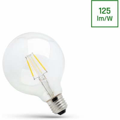 Spectrum LED LED GLOB G125 E-27 230V 8W COG Teplá bílá CLEAR