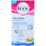 Veet Wax Strips voskové depilační pásky pro citlivou pokožku Almond Oil & Vitamin E 12 ks – Hledejceny.cz