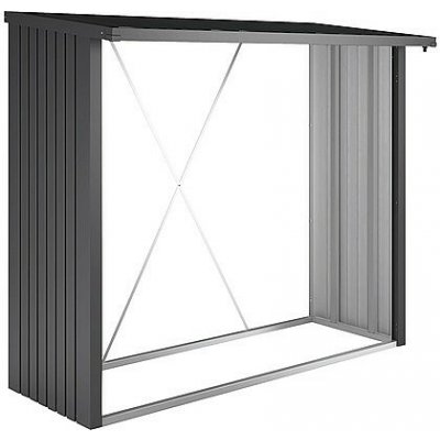 Biohort Dřevník Woodstock 229 x 102 x 199 cm tmavě šedá metalíza – Sleviste.cz