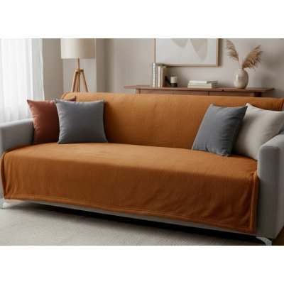 Mybesthome Přehoz na sedačku - pohovku - deka BERTA medová 170x210 cm – Zboží Dáma