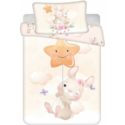 Jerry Fabrics dětské povlečení do postýlky Bunny star baby béžové 100 x 135 cm 40 x 60 cm – Zboží Dáma