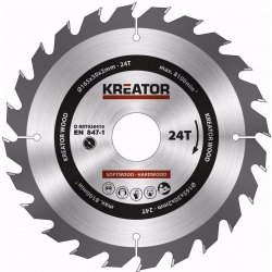 KREATOR KRT020410 Pilový kotouč na dřevo 165mm, 24T