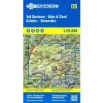 Val Gardena, Alpe di Siusi, Gröden 1:25 000 turistická mapa TABACCO #05 – Hledejceny.cz