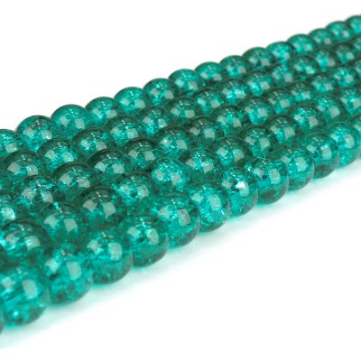 Praskané korálky - smaragdové - ∅ 8 mm - 10 ks – Zboží Dáma