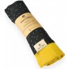 Dětská deka Maceshka Mušelínová deka dvojitá Natura zlatý puntík noir mimosa