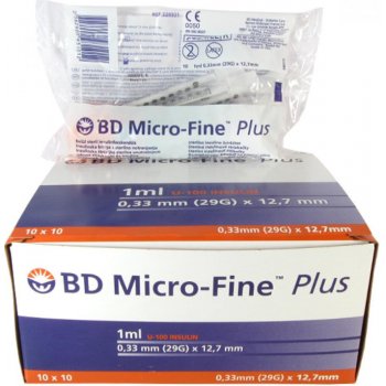 Insulin.set 1ml/100 I.U. MICROFINE 0,33x12,7mm 100ks