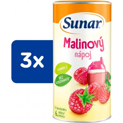 Sunar Rozpustný nápoj malinový 3 x 200g – Zboží Mobilmania