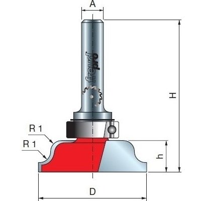 Stopková fréza tvarová na dřevo FREUD 23-10008 R=4,0 D=39,5 A= 8 s ložiskem