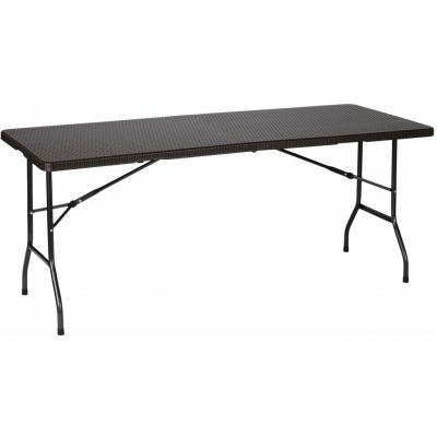 MultiGarden RZK-180B Skládací cateringový zahradní stůl 180 cm, ratan, hnědý – Zboží Mobilmania