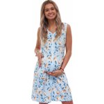 Dámská košilka na zip bez rukávů ideální pro těhotné a kojení modrá s meruňkovými liliemi 1G0718 modrá – Hledejceny.cz