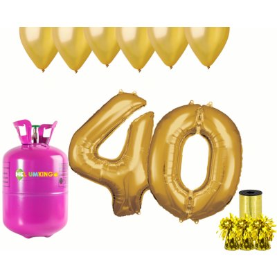 HeliumKing Helium párty set na 40. narozeniny se zlatými balónky – Zboží Dáma