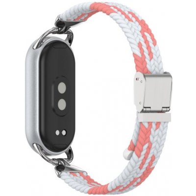 VSECHNONAMOBIL 115534 BRAIDED Nylonový řemínek pro Xiaomi Smart Band 10 / 9 / 8 růžovo-bílý – Zboží Živě