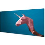 Obraz na skle Růžový jednorožec origami 100x50 cm – Zboží Mobilmania