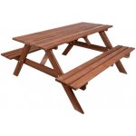Rojaplast PIKNIK zahradní set dřevěný SE SKLOPNÝMI LAVIČKAMI - 180 cm - mořený 245/23 – Zboží Mobilmania