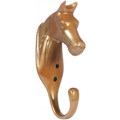 HKM Věšák hlava koně hliníkový zlatá