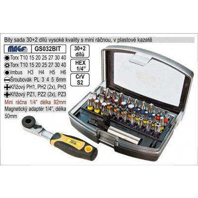 sada bitů Magg GS032BIT s ráčnou 32 ks – HobbyKompas.cz