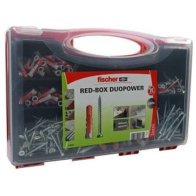 FISCHER RED BOX Duopower, sada hmoždinek a vrutů pr.5-10mm, 280ks, 536091 – Sleviste.cz