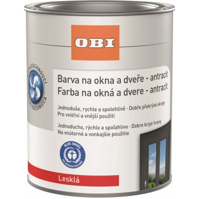 OBI Barva na okna a dveře 0,375 l antracitová lesklá – Sleviste.cz