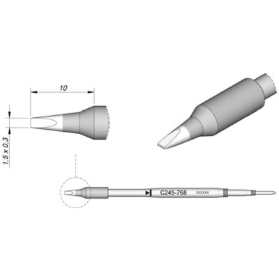 JBC Tools C245768 pájecí hrot dlátový, rovný Velikost hrotů 0.3 mm Obsah 1 ks – Zboží Dáma