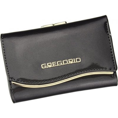 Gregorio šedá lakovaná malá dámská kožená peněženka v dárkové krabičce ZLF-117 – Zboží Mobilmania