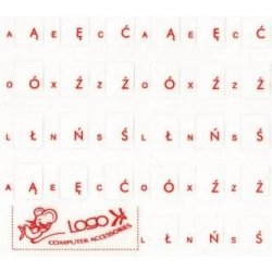 Přelepky Logo na klávesnice, červené, polské, cena za 1 ks