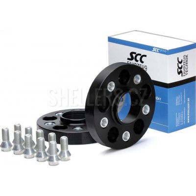Rozšiřovací podložky SCC 25mm 5/112 - 66,6 mm 13201BW elox černé, ocel závit | Zboží Auto