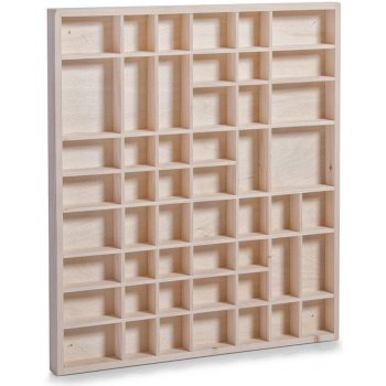 ZELLER Dřevěná skříňka pro sběratele 51 přihrádek