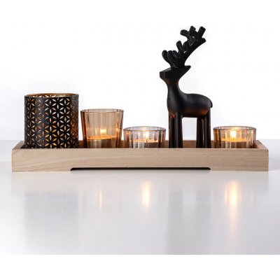 decoDoma Svícen na 4 čajové svíčky s podnosem NORDIC – Zboží Dáma