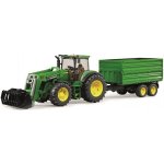Bruder 3155 Traktor John Deere 7R 350 s čelním nakladačem a přívěsem – Zboží Mobilmania