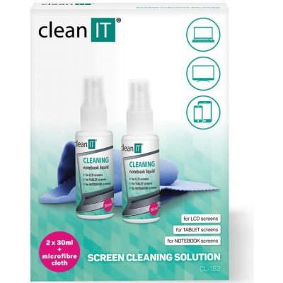 CLEAN IT čisticí roztok na obrazovky s utěrkou 2x30 ml – Sleviste.cz