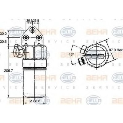 BEHR HELLA SERVICE Vysoušeč klimatizace BHS 8FT 351 197-321