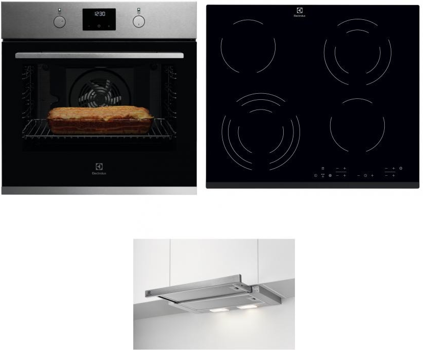 Set Electrolux KOFGH70TX + EHF6343FOK + LFP326S