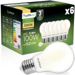 Lumiled 6x LED žárovka E27 A60 7W = 60W 806lm 3000K Teplá bílá 360° Filament – Hledejceny.cz