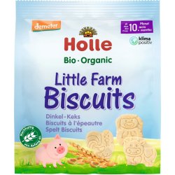 Holle Bio Little Farm špaldové sušenky se zvířátky pro děti od 10. měsíce, 100 g