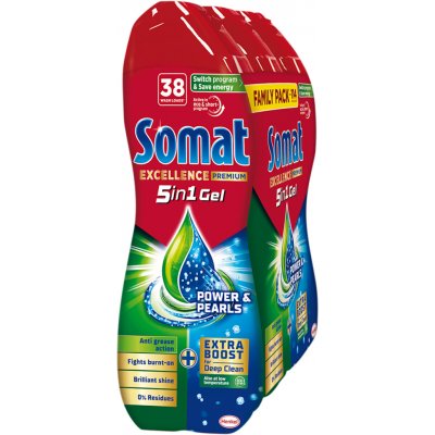 Somat Excellence Premium 5v1 přípravek na mytí nádobí v myčce 3 x 684 ml – Hledejceny.cz