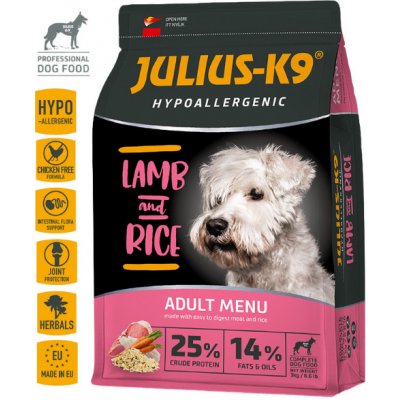 Julius K9 Adult Hypoallergenic JAHŇA A RÝŽE 3 kg