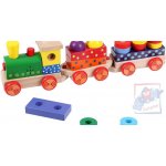 WOODY-Skládací vlak s potiskem světlem a zvukem dva vagony – Sleviste.cz