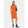 Dámské šaty Calvin Klein Každodenní šaty Stretch Jersey Asymmetric Dress K20K206498 Oranžová