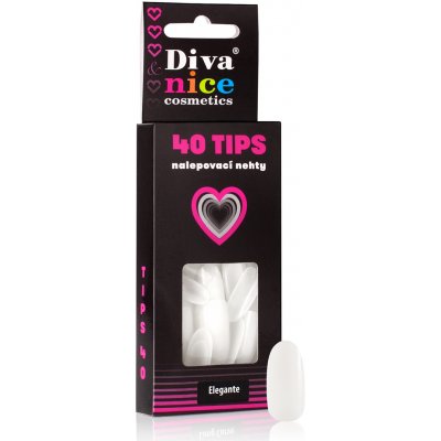 Diva & Nice Cosmetics Nalepovací umělé nehty Elegante TIPS 40 – Zboží Dáma